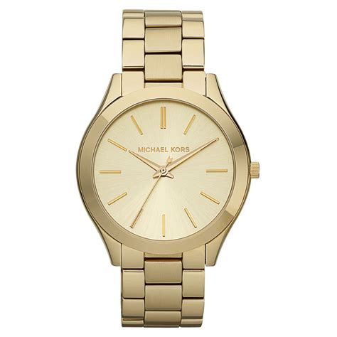 michael kors mini slim runway gold tone watch|michael kors black runway watch.